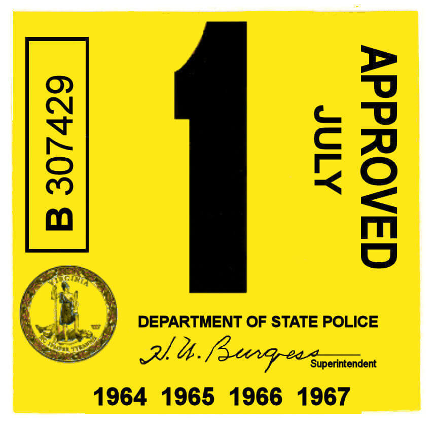 (image for) 1964-67 Virginia INSPECTION Sticker